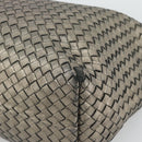 BOTTEGA VENETA INTRECCIATO Shoulder Bag Leather Silver Auth 194742V-10