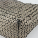 BOTTEGA VENETA INTRECCIATO Shoulder Bag Leather Silver Auth 194742V-15