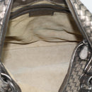 BOTTEGA VENETA INTRECCIATO Shoulder Bag Leather Silver Auth 194742V-11