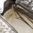 BOTTEGA VENETA INTRECCIATO Shoulder Bag Leather Silver Auth 194742V-19