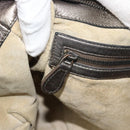 BOTTEGA VENETA INTRECCIATO Shoulder Bag Leather Silver Auth 194742V-21