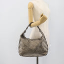 BOTTEGA VENETA INTRECCIATO Shoulder Bag Leather Silver Auth 194742V-23