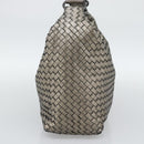 BOTTEGA VENETA INTRECCIATO Shoulder Bag Leather Silver Auth 194742V-3