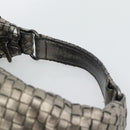 BOTTEGA VENETA INTRECCIATO Shoulder Bag Leather Silver Auth 194742V-8