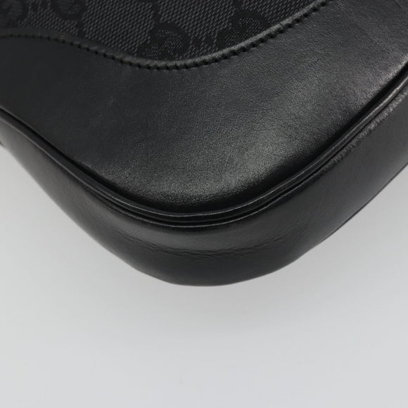GUCCI GG Canvas Jackie Hand Bag Black Silver 001 3306 Auth 194743V