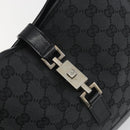 GUCCI GG Canvas Jackie Hand Bag Black Silver 001 3306 Auth 194743V-15
