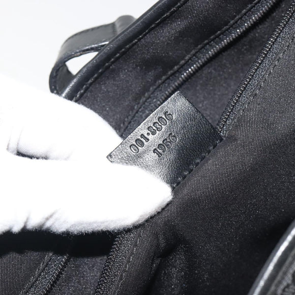 GUCCI GG Canvas Jackie Hand Bag Black Silver 001 3306 Auth 194743V