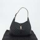 GUCCI GG Canvas Jackie Hand Bag Black Silver 001 3306 Auth 194743V-24