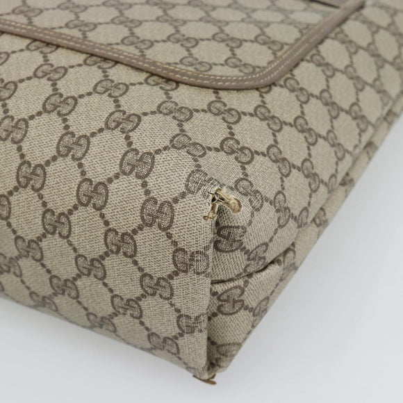 GUCCI GG Supreme Web Sherry Line Tote Bag PVC Beige Gold 40 02 003 Auth 194744