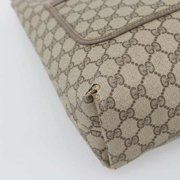GUCCI GG Supreme Web Sherry Line Tote Bag PVC Beige Gold 40 02 003 Auth 194744