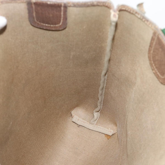 GUCCI GG Supreme Web Sherry Line Tote Bag PVC Beige Gold 40 02 003 Auth 194744