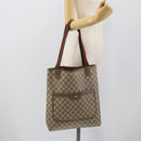 GUCCI GG Supreme Web Sherry Line Tote Bag PVC Beige Gold 40 02 003 Auth 194744-22
