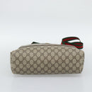 GUCCI GG Supreme Web Sherry Line Tote Bag PVC Beige Gold 40 02 003 Auth 194744-9