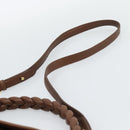 Miu Miu Matelasse Chain Shoulder Bag Leather 2way Brown Gold Auth 194745V-15