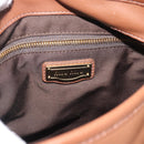 Miu Miu Matelasse Chain Shoulder Bag Leather 2way Brown Gold Auth 194745V-23