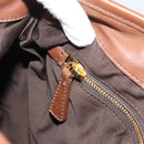 Miu Miu Matelasse Chain Shoulder Bag Leather 2way Brown Gold Auth 194745V-26