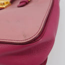 Miu Miu Madras Hand Bag Leather 2way Pink Gold Auth 194746A-12