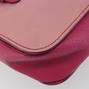 Miu Miu Madras Hand Bag Leather 2way Pink Gold Auth 194746A-13