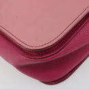Miu Miu Madras Hand Bag Leather 2way Pink Gold Auth 194746A-15