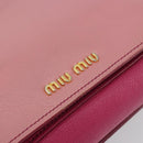 Miu Miu Madras Hand Bag Leather 2way Pink Gold Auth 194746A-16