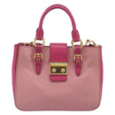 Miu Miu Madras Hand Bag Leather 2way Pink Gold Auth 194746A-2