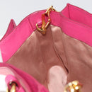 Miu Miu Madras Hand Bag Leather 2way Pink Gold Auth 194746A-25