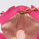 Miu Miu Madras Hand Bag Leather 2way Pink Gold Auth 194746A-26
