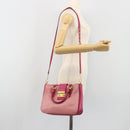 Miu Miu Madras Hand Bag Leather 2way Pink Gold Auth 194746A-29