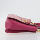 Miu Miu Madras Hand Bag Leather 2way Pink Gold Auth 194746A-4