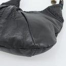 Salvatore Ferragamo Gancini Shoulder Bag Leather Black Silver Auth 194747A-9