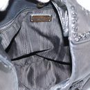 Salvatore Ferragamo Gancini Shoulder Bag Leather Black Silver Auth 194747A-10