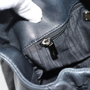 Salvatore Ferragamo Gancini Shoulder Bag Leather Black Silver Auth 194747A-20