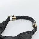 Salvatore Ferragamo Gancini Shoulder Bag Leather Black Silver Auth 194747A-8
