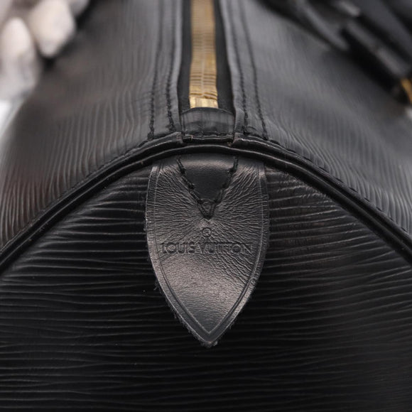 LOUIS VUITTON Epi Keepall 45 Boston Bag Black M42972 LV Auth 194748