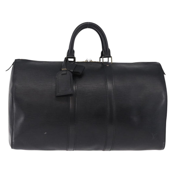LOUIS VUITTON Epi Keepall 45 Boston Bag Black M42972 LV Auth 194748
