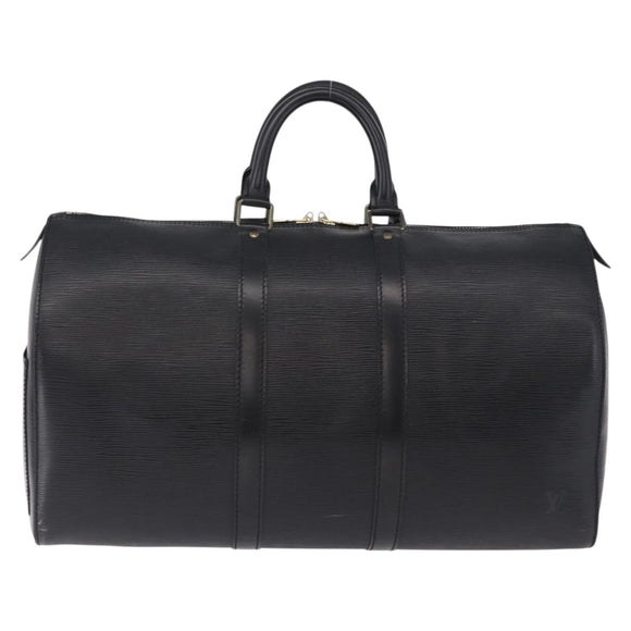LOUIS VUITTON Epi Keepall 45 Boston Bag Black M42972 LV Auth 194748