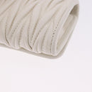 Miu Miu Matelasse Chain Shoulder Pouch Shoulder Bag Leather White Auth 194749M-13