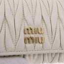 Miu Miu Matelasse Chain Shoulder Pouch Shoulder Bag Leather White Auth 194749M-14