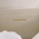Miu Miu Matelasse Chain Shoulder Pouch Shoulder Bag Leather White Auth 194749M-16