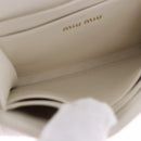 Miu Miu Matelasse Chain Shoulder Pouch Shoulder Bag Leather White Auth 194749M-17