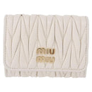 Miu Miu Matelasse Chain Shoulder Pouch Shoulder Bag Leather White Auth 194749M-2