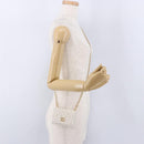Miu Miu Matelasse Chain Shoulder Pouch Shoulder Bag Leather White Auth 194749M-23