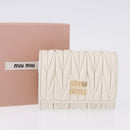 Miu Miu Matelasse Chain Shoulder Pouch Shoulder Bag Leather White Auth 194749M-24