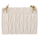 Miu Miu Matelasse Chain Shoulder Pouch Shoulder Bag Leather White Auth 194749M-3