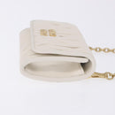 Miu Miu Matelasse Chain Shoulder Pouch Shoulder Bag Leather White Auth 194749M-4