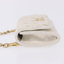 Miu Miu Matelasse Chain Shoulder Pouch Shoulder Bag Leather White Auth 194749M-5
