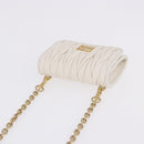 Miu Miu Matelasse Chain Shoulder Pouch Shoulder Bag Leather White Auth 194749M-6