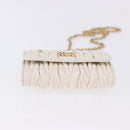 Miu Miu Matelasse Chain Shoulder Pouch Shoulder Bag Leather White Auth 194749M-9
