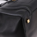 CELINE Luggage Mini shopper Hand Bag Calf Skin Black Silver Auth 194754V-10