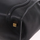 CELINE Luggage Mini shopper Hand Bag Calf Skin Black Silver Auth 194754V-13